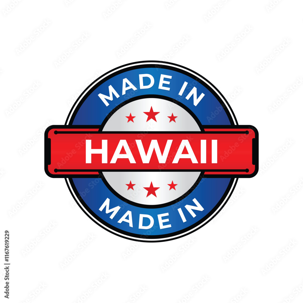 Made in Hawaii label icon emblem isolated on white background Made in Hawaii label icon emblem isolated on white background