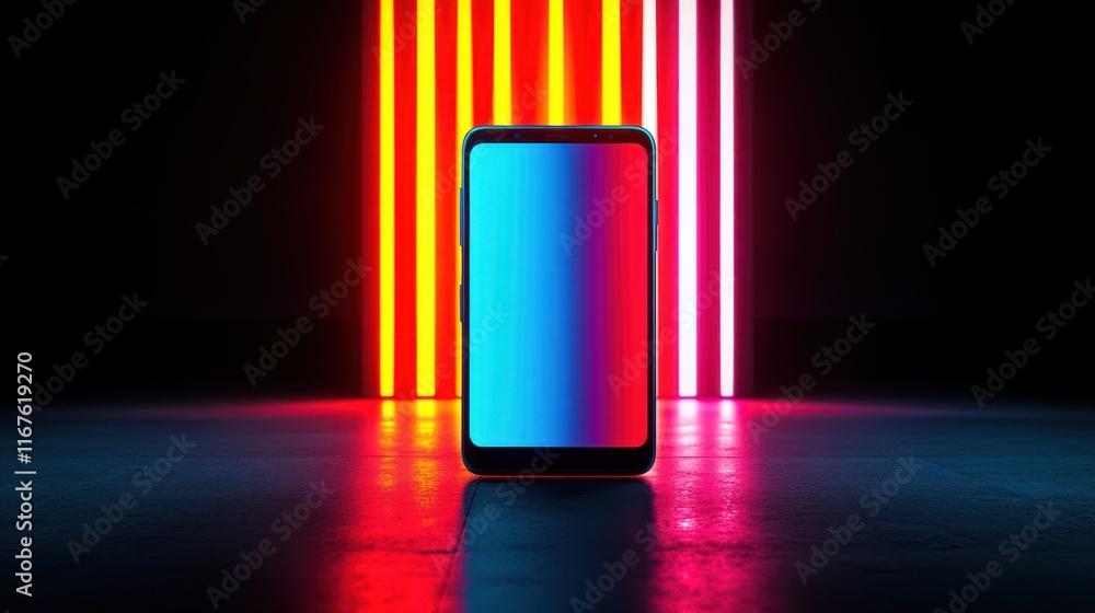 Neon Smartphone Display: Vibrant Colors and Modern Technology Neon Smartphone Display: Vibrant Colors and Modern Technology