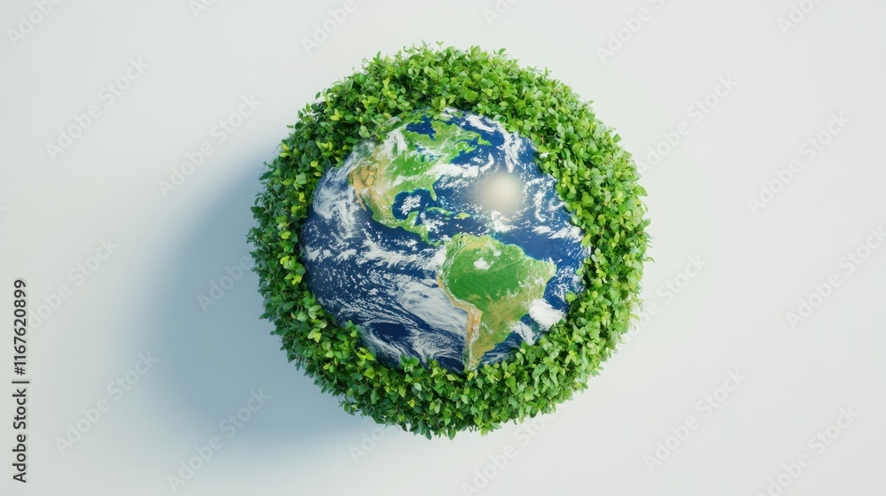 Fototapeta premium Green Earth: A Symbol of Environmental Conservation and Sustainability