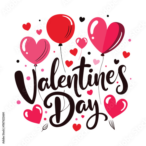 Valentines Day Lettering Typography Vector Art Illustration Romantic Template Design For Celebrating Event