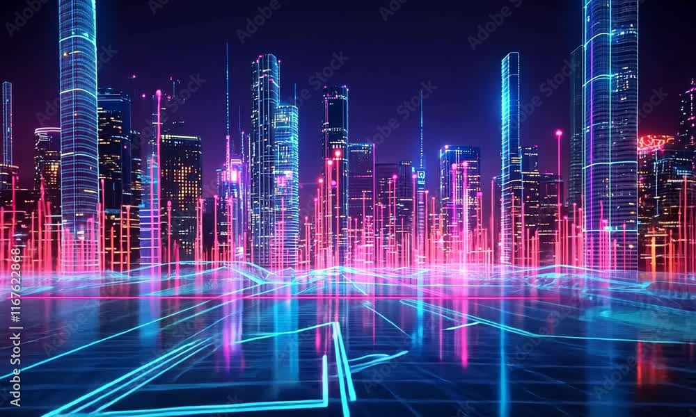 Cyberpunk Cityscape: Neon Lights and Digital Architecture Cyberpunk Cityscape: Neon Lights and Digital Architecture