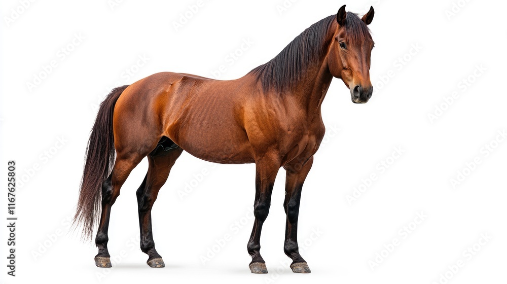 Obraz premium Majestic horse standing in studio environment captured as premium animal portrait for art and marketing
