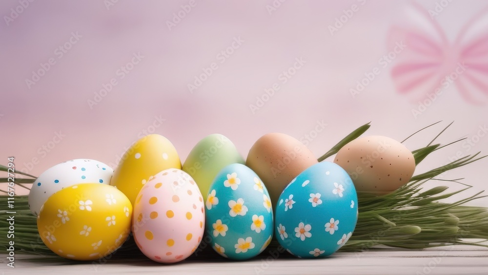 easter eggs in a basket easter eggs in a basket