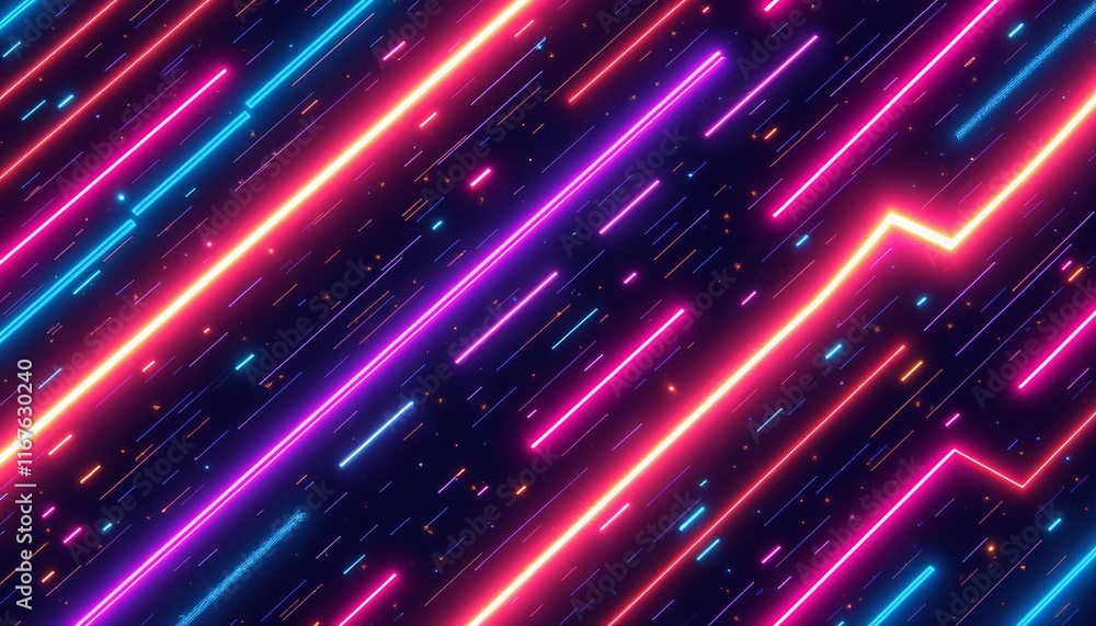 Neon electric pattern with glowing lines on a dark background
Neon electric pattern with glowing lines on a dark background