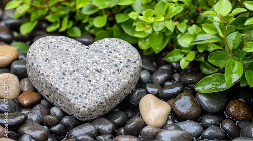 Wallpaper Mural Heart-Shaped Rock in Flowing Water Torontodigital.ca