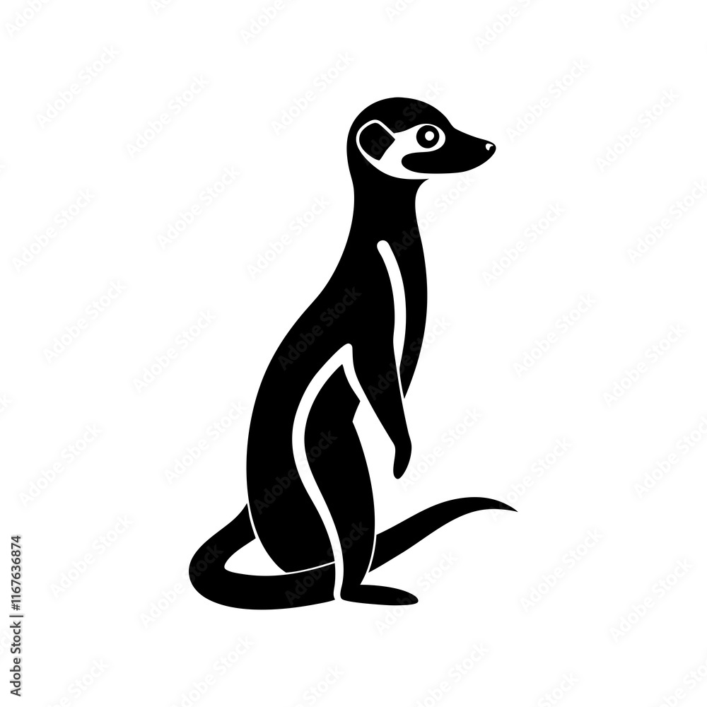 Obraz premium Meerkat vector with a white background.