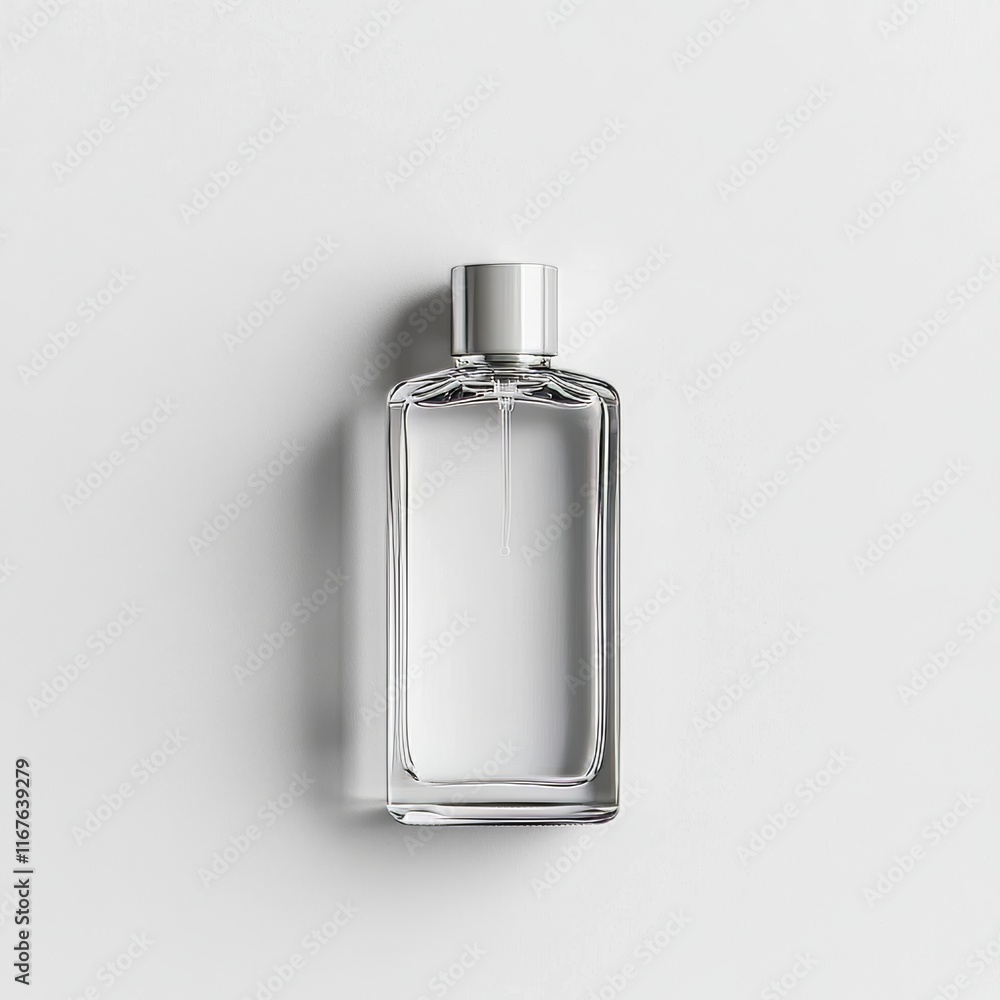 Mockup of a Plain Perfume Bottle Isolated on a White Background, Cut Out for Product Display Mockup of a Plain Perfume Bottle Isolated on a White Background, Cut Out for Product Display