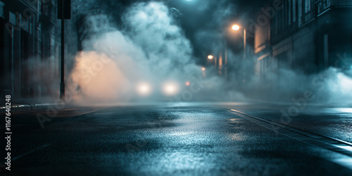 A Foggy Night Street