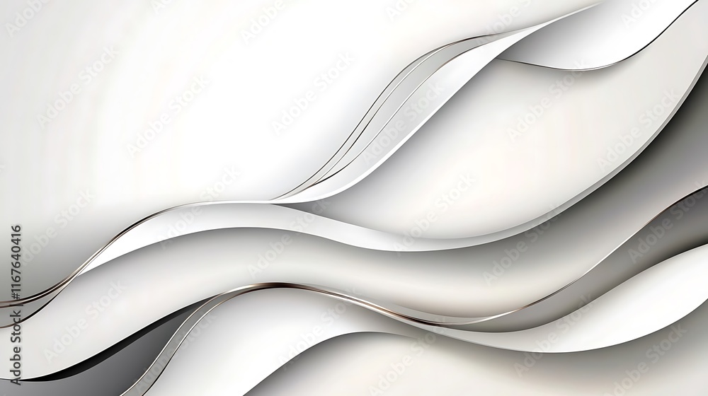 Obraz premium Abstract Grey and White Wavy Design Background