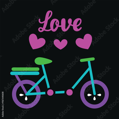  love bicycle vector illustration