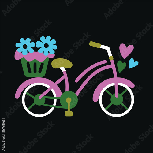  love bicycle vector illustration