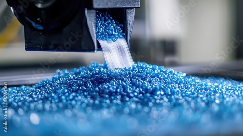 Obraz na płótnie Melting Plastic Pellets for Bottle Production