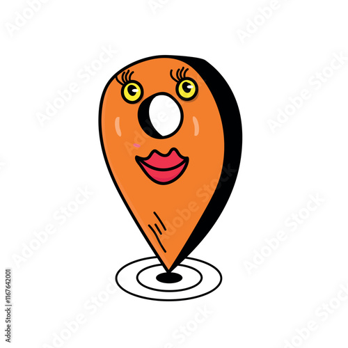     marking coordinates in a cartoon style