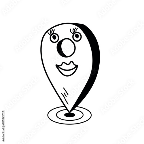     marking coordinates in a cartoon style