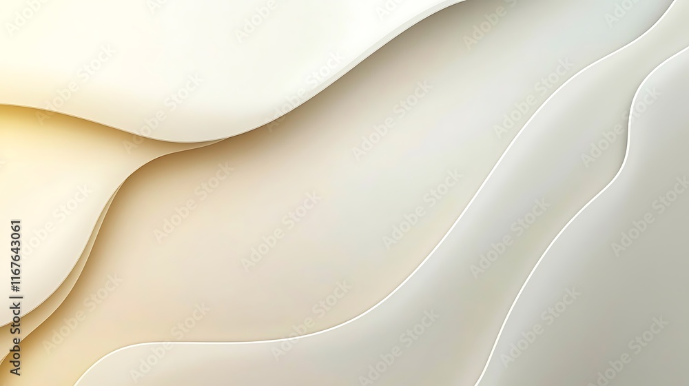 Obraz premium Abstract Beige and White Wave Pattern Design