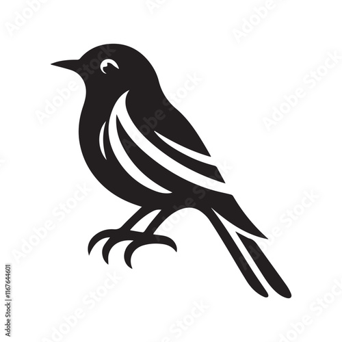 Silhouette of a bird vector icon for logo, and design photo