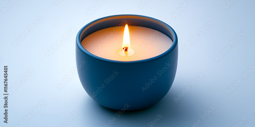 Single Black Candle Glowing Softly Single Black Candle Glowing Softly