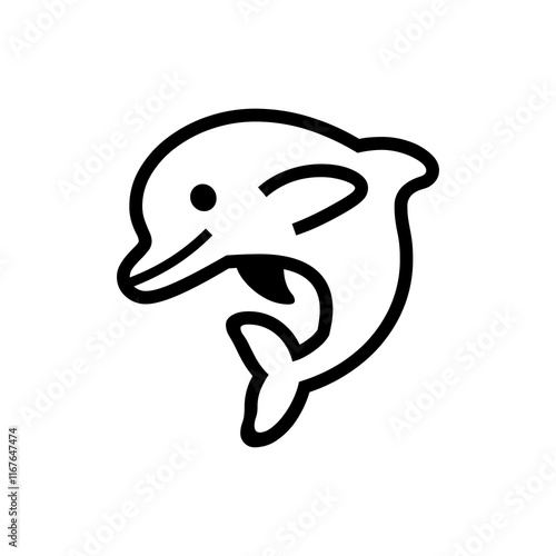 fish cartoon isolated on white, Dolphin vector illustration