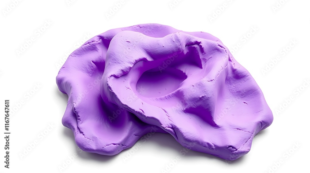 Close-Up of Purple Malleable Clay on a White Background Close-Up of Purple Malleable Clay on a White Background