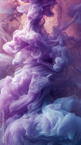 Colorful smoke formation in shades of purple against a dark background