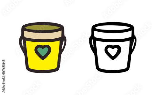 garden bucket icon, plant, botany, gardening, nature, green, leaf, foliage, flower, garden, ecology, growth, agriculture, environment, horticulture, botanical, natural, greenery, environmentally