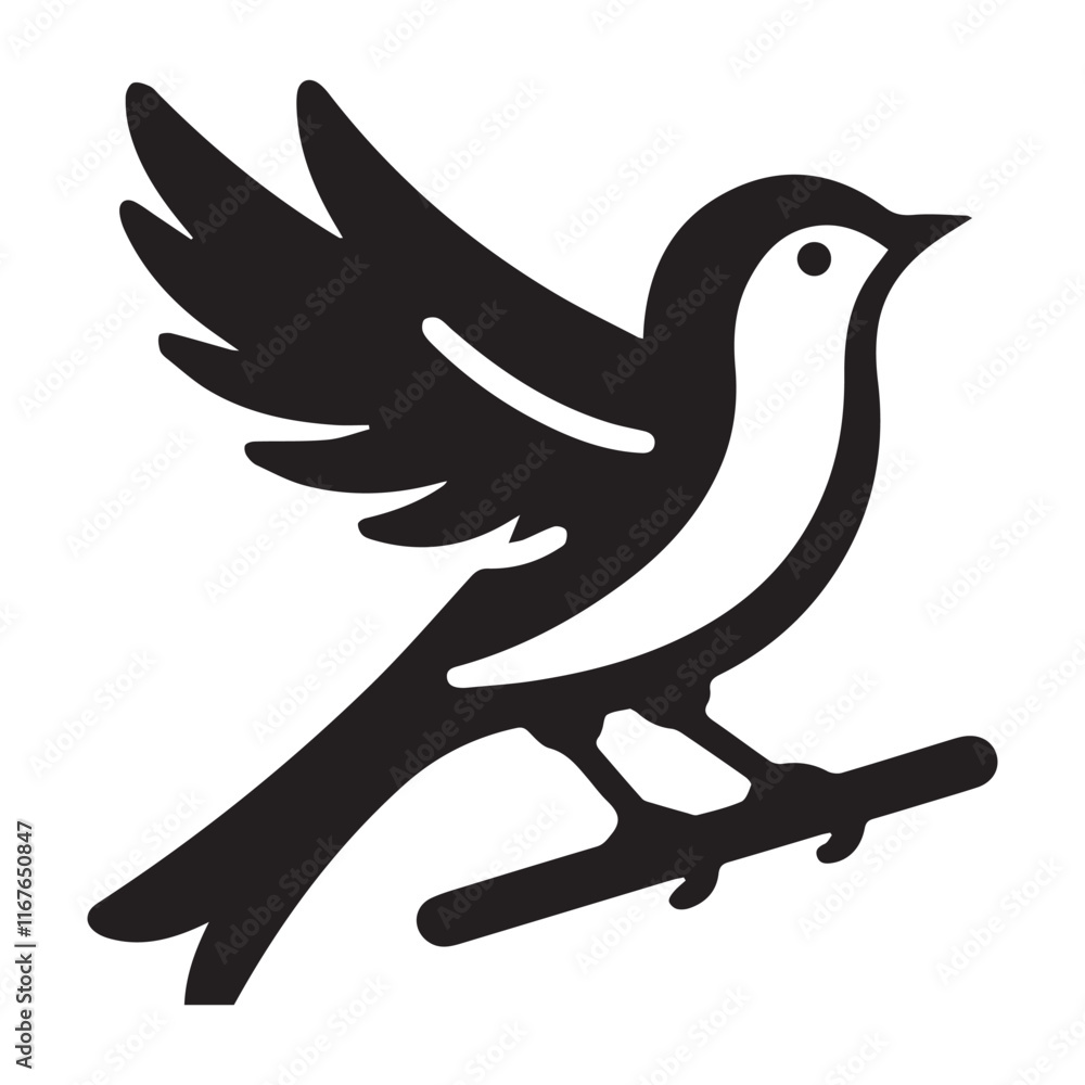 Silhouette of a bird vector icon for logo, and design Silhouette of a bird vector icon for logo, and design