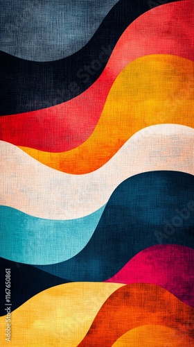 Colorful abstract waves create a vibrant and dynamic visual experience in mod...
