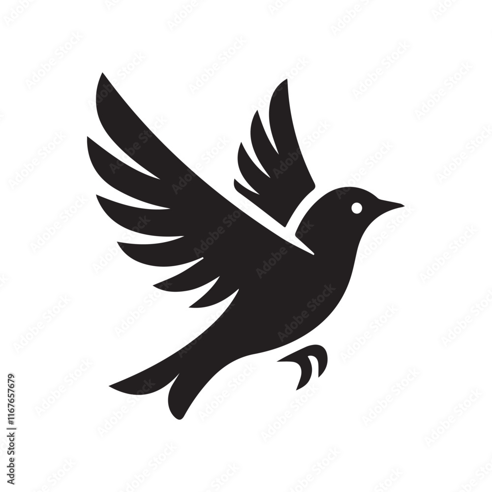 Silhouette of a bird vector icon for logo, and design Silhouette of a bird vector icon for logo, and design
