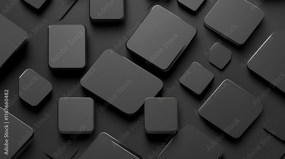 Abstract Black Geometric Shapes Background Design