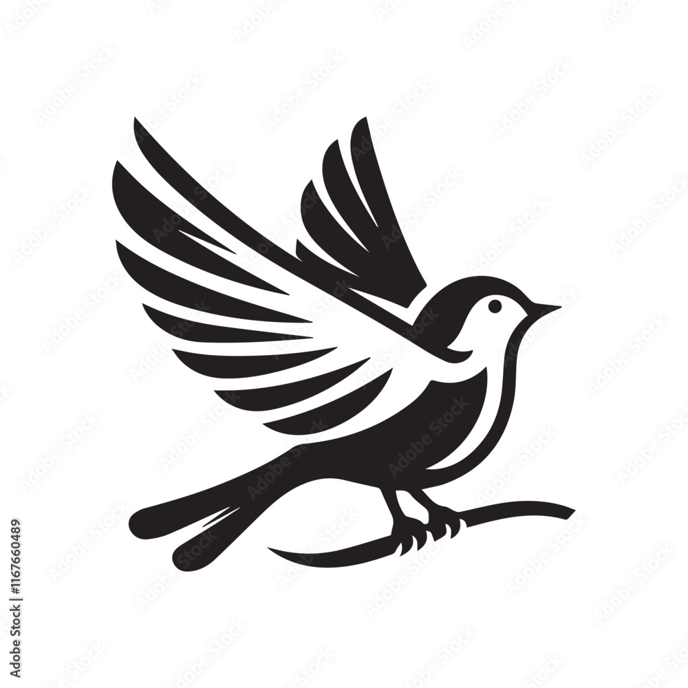 Silhouette of a bird vector icon for logo, and design Silhouette of a bird vector icon for logo, and design