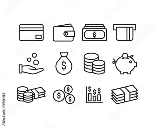 Money icon set.