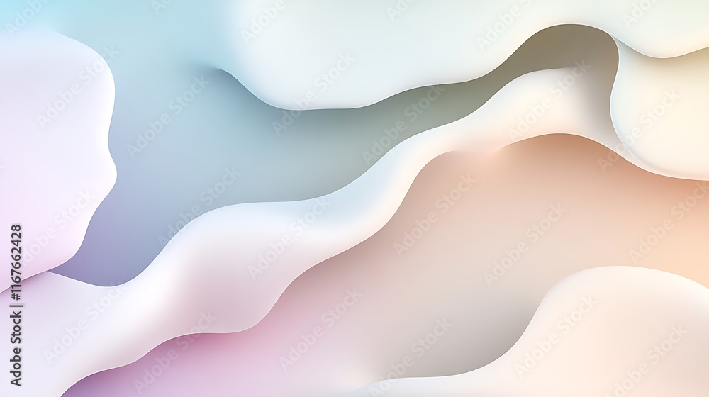 Naklejka premium Abstract Pastel Wave Forms Design Background