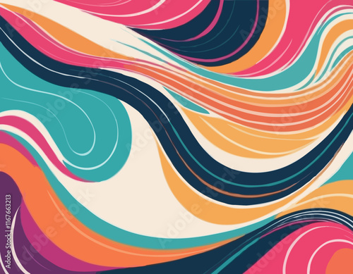 Vector abstract colorful flowing wave lines. Design element for wedding invitation, greeting card