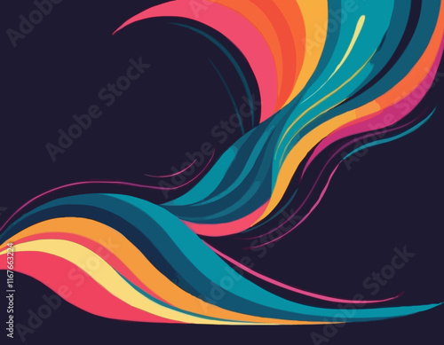 Vector abstract colorful flowing wave lines. Design element for wedding invitation, greeting card