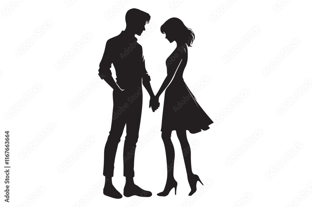 Man and woman couple holding hand silhouette Man and woman couple holding hand silhouette