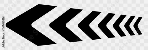 Arrow icons group. Set of black arrows symbols with blend effect. Chevron symbols. Vector isolated on white background. eps10   22