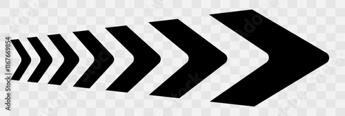 Arrow icons group. Set of black arrows symbols with blend effect. Chevron symbols. Vector isolated on white background. eps10   22