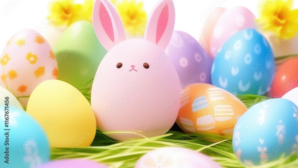 easter eggs in a basket easter eggs in a basket