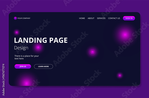 Abstract landing page design.