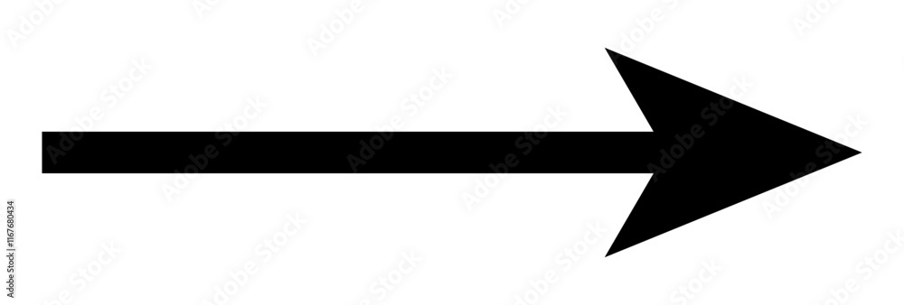 Thin black arrow pointing right. Long, straight-line arrow icon in white. illustration for direction symbols, Vector horizontal arrow variation isolated on white background eps10 Thin black arrow pointing right. Long, straight-line arrow icon in white. illustration for direction symbols, Vector horizontal arrow variation isolated on white background eps10