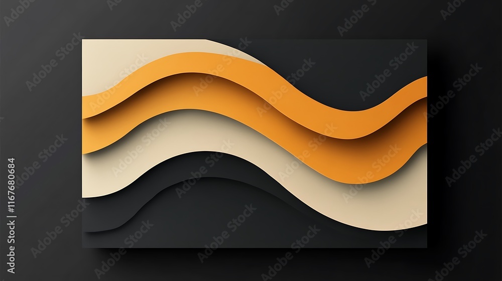 Obraz premium Abstract Wave Pattern in Beige Orange and Black
