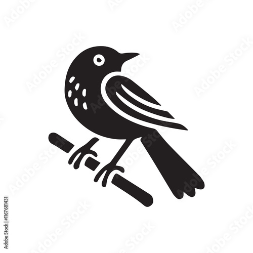 Silhouette of a bird vector icon for logo, and design photo