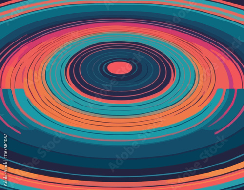 Background with Circle Gradient Lines. Abstract Geometric Vector Pattern.