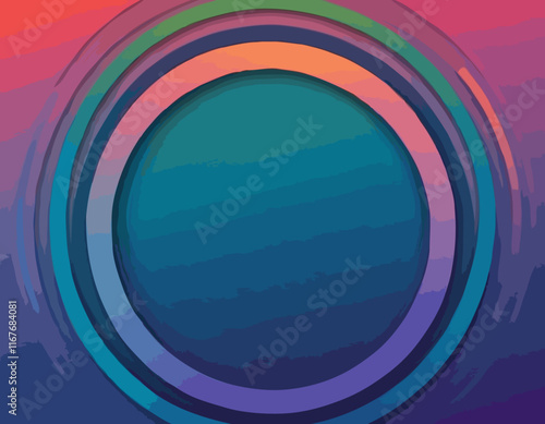 Background with Circle Gradient Lines. Abstract Geometric Vector Pattern.