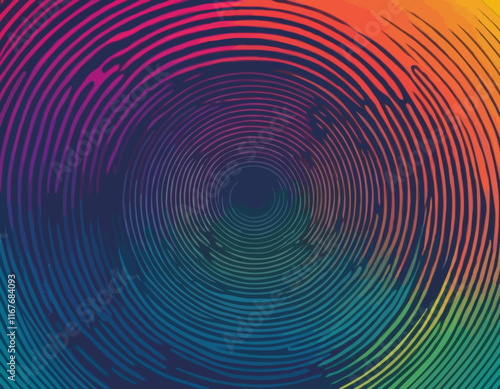 Background with Circle Gradient Lines. Abstract Geometric Vector Pattern.