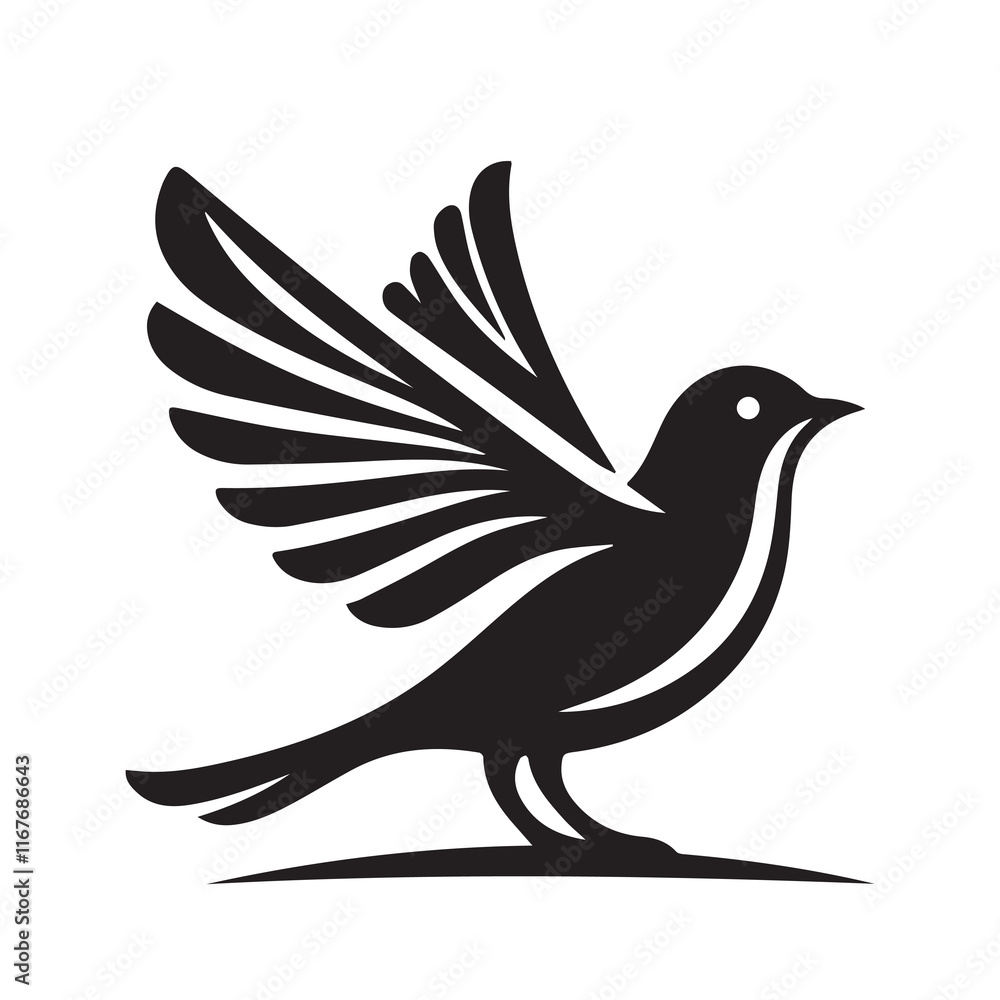 Silhouette of a bird vector icon for logo, and design Silhouette of a bird vector icon for logo, and design