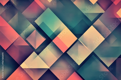 Wallpaper Mural Colorful geometric pattern with overlapping shapes in vibrant hues and soft gradients Torontodigital.ca