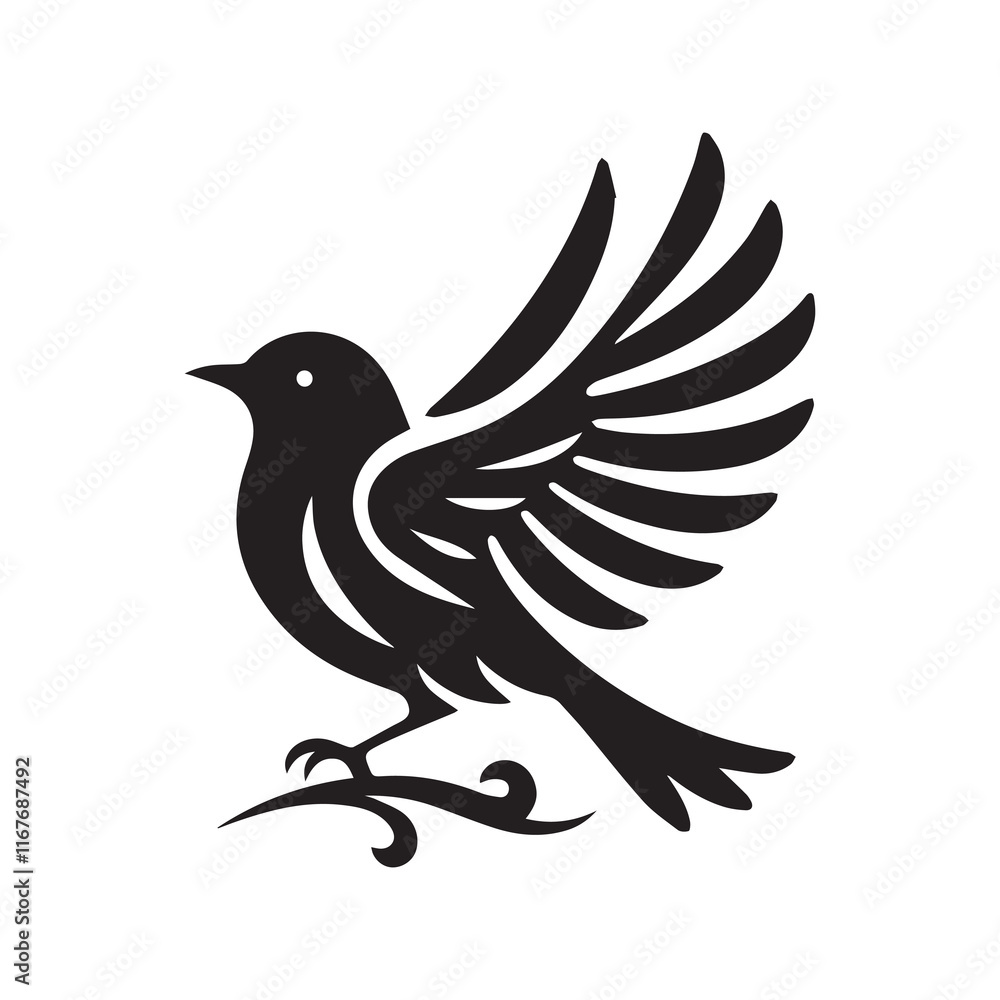 Silhouette of a bird vector icon for logo, and design Silhouette of a bird vector icon for logo, and design