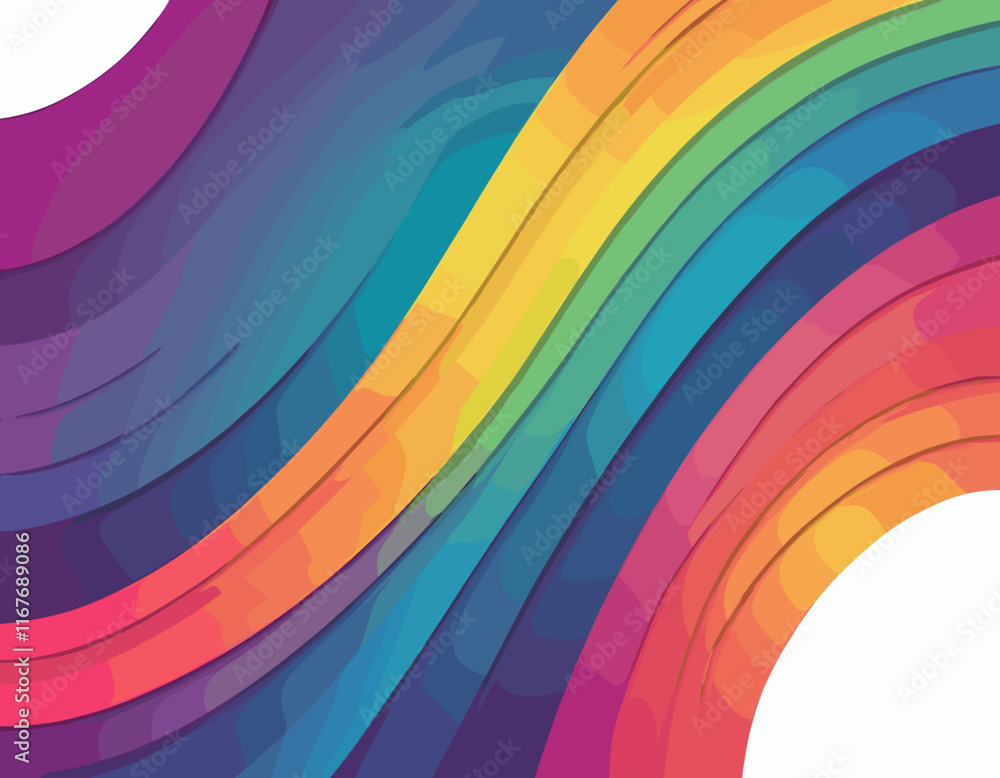 Fototapeta premium Abstract Background with Gradient Color Wave Pattern. 3D Wavy Rainbow Lines. Vector Geometric Design Elements