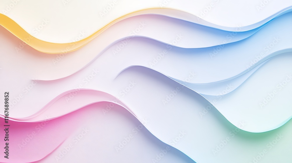 Obraz premium Pastel Colored Paper Waves Abstract Background